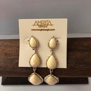 AMRITA SINGH WHITE JADE EAST HAMPTON EARRINGS NWT